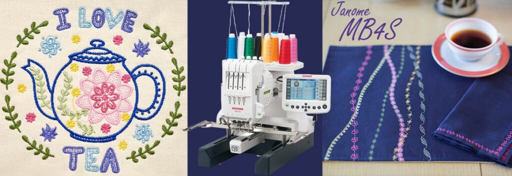 Janome MB4S multi-needle embroidery machine with advanced features
