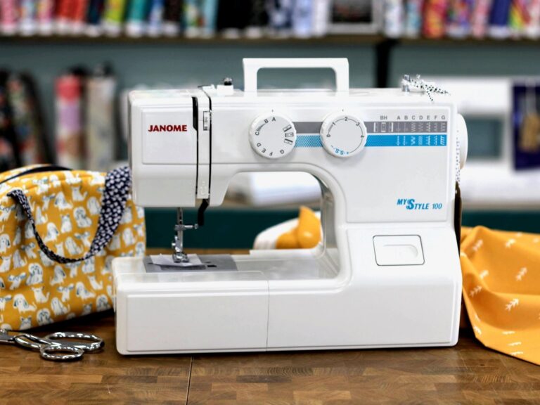 Convenient drop-in bobbin system in Janome MyStyle 100 sewing machine