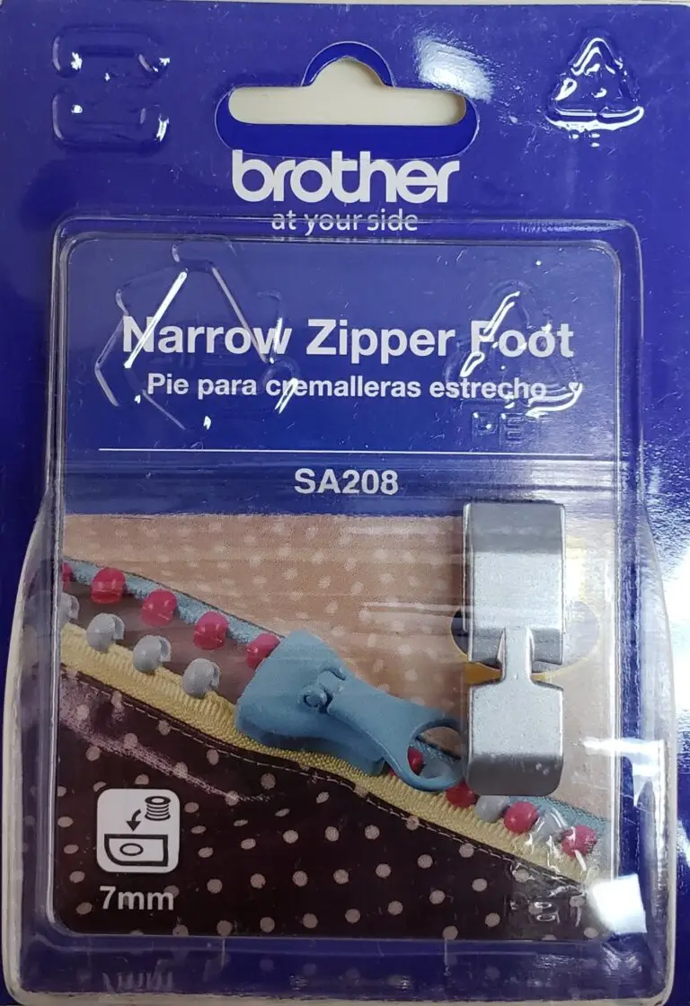 Brother 7mm Narrow Zipper Foot for smooth stitching on zipper seams