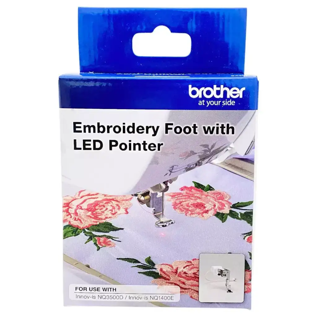 Brother Embroidery Foot with LED Pointer for NQ Series for smooth stitching on delicate fabrics