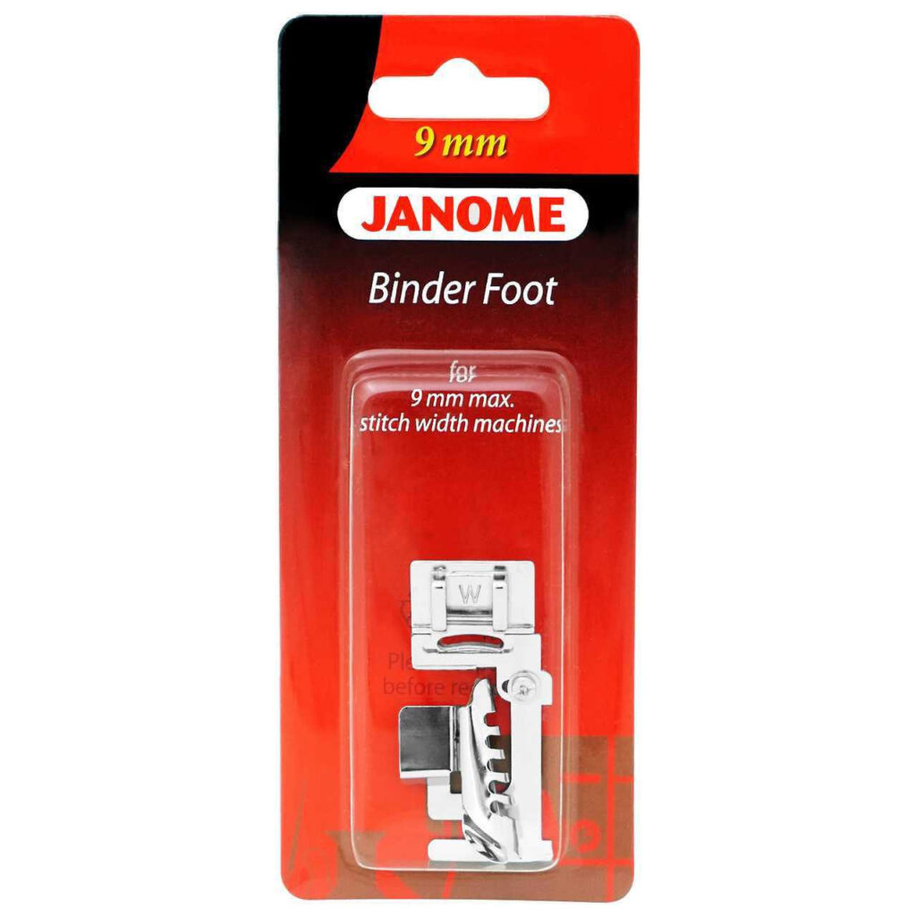 Janome Binder Foot 9mm for creating even and professional-quality fabric bindings