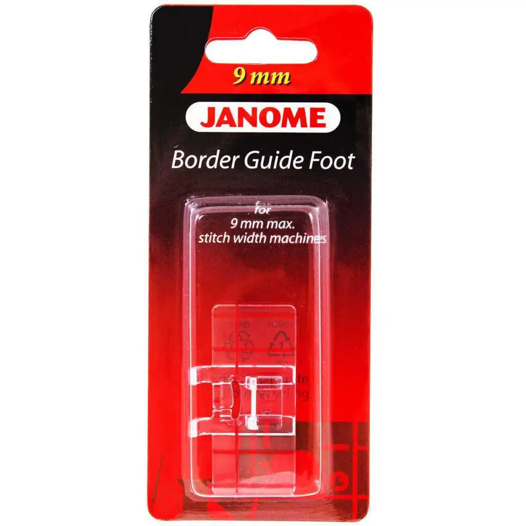 Janome Border Guide Foot 9mm for perfect stitch control when stitching fabric borders